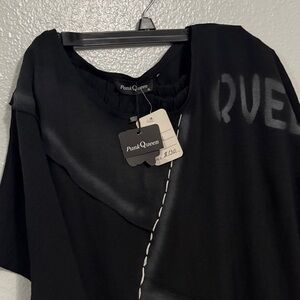 Punk Queen Black Asymmetrical Top